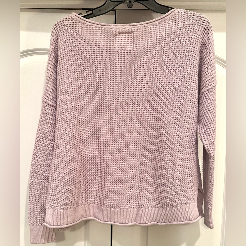 Hollister Knit Waffle Style Crew neck Light Pink Cardigan Sweater Large - Picture 2 of 7